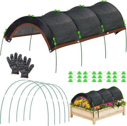 79"x40" Upgraded Garden Shade Kit, 75% Garden Shade Cloth with 11mm Hoops