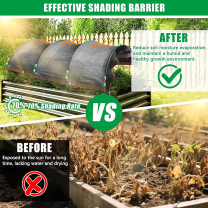 79"x40" Upgraded Garden Shade Kit, 75% Garden Shade Cloth with 11mm Hoops