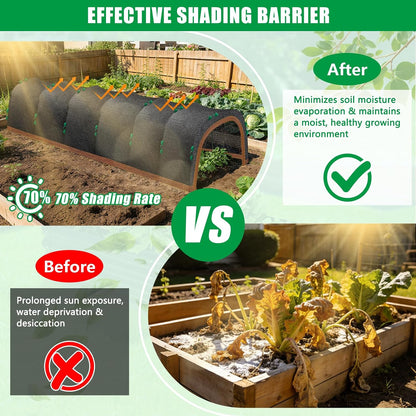 79"x40" Upgraded Garden Shade Kit, 75% Garden Shade Cloth with 11mm Hoops