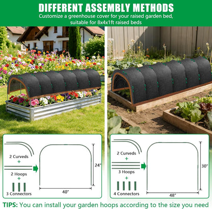 79"x40" Upgraded Garden Shade Kit, 75% Garden Shade Cloth with 11mm Hoops