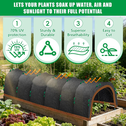 79"x40" Upgraded Garden Shade Kit, 75% Garden Shade Cloth with 11mm Hoops