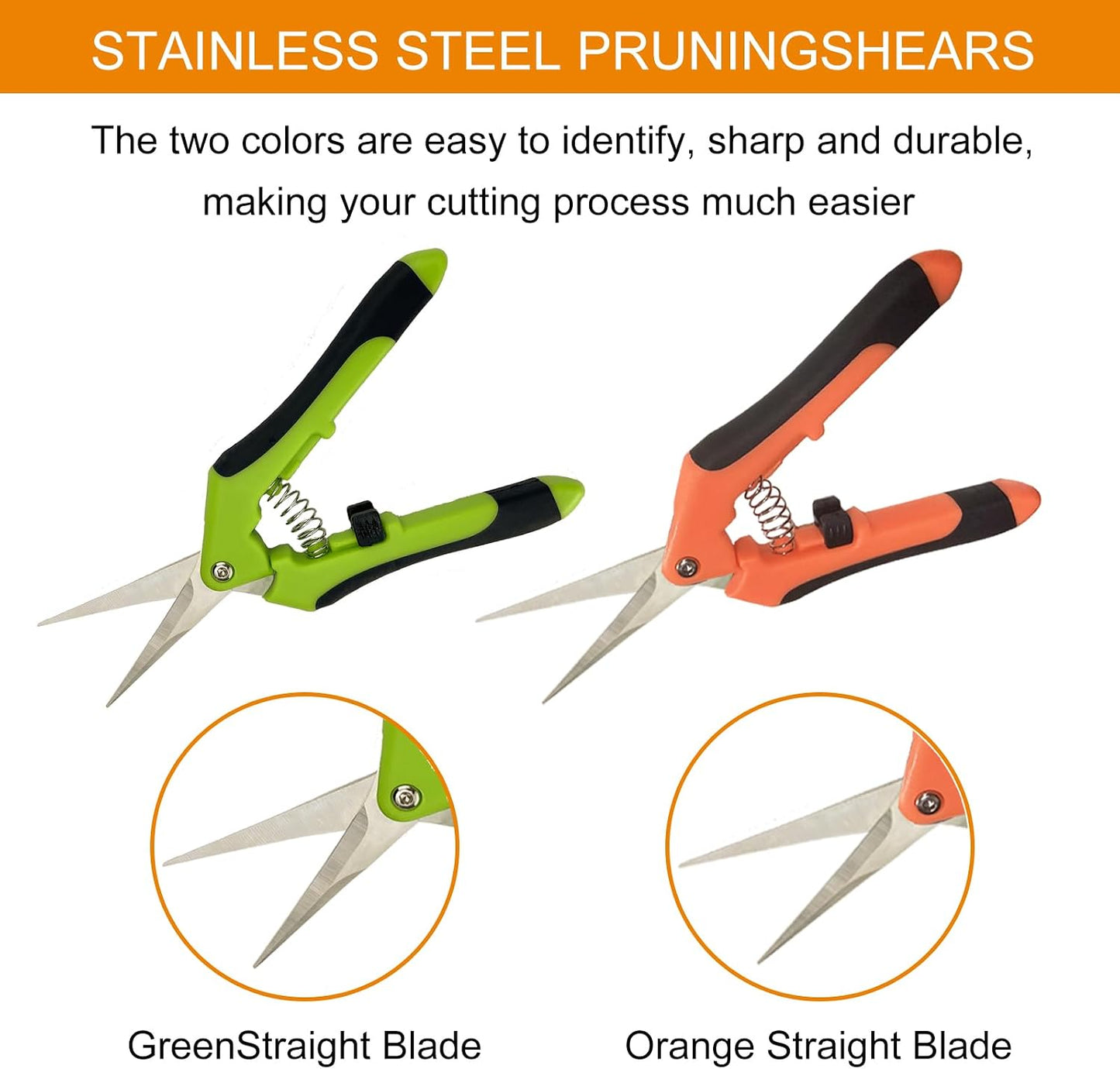5 Pack Pruning Shears, Garden Shears with Gardening gloves, Garden Clippers Handheld, Straight Stainless Steel Garden Snips, Gardening Shears, Garden Scissors, Pruners for Gardening