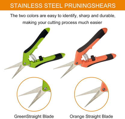 5 Pack Pruning Shears, Garden Shears with Gardening gloves, Garden Clippers Handheld, Straight Stainless Steel Garden Snips, Gardening Shears, Garden Scissors, Pruners for Gardening