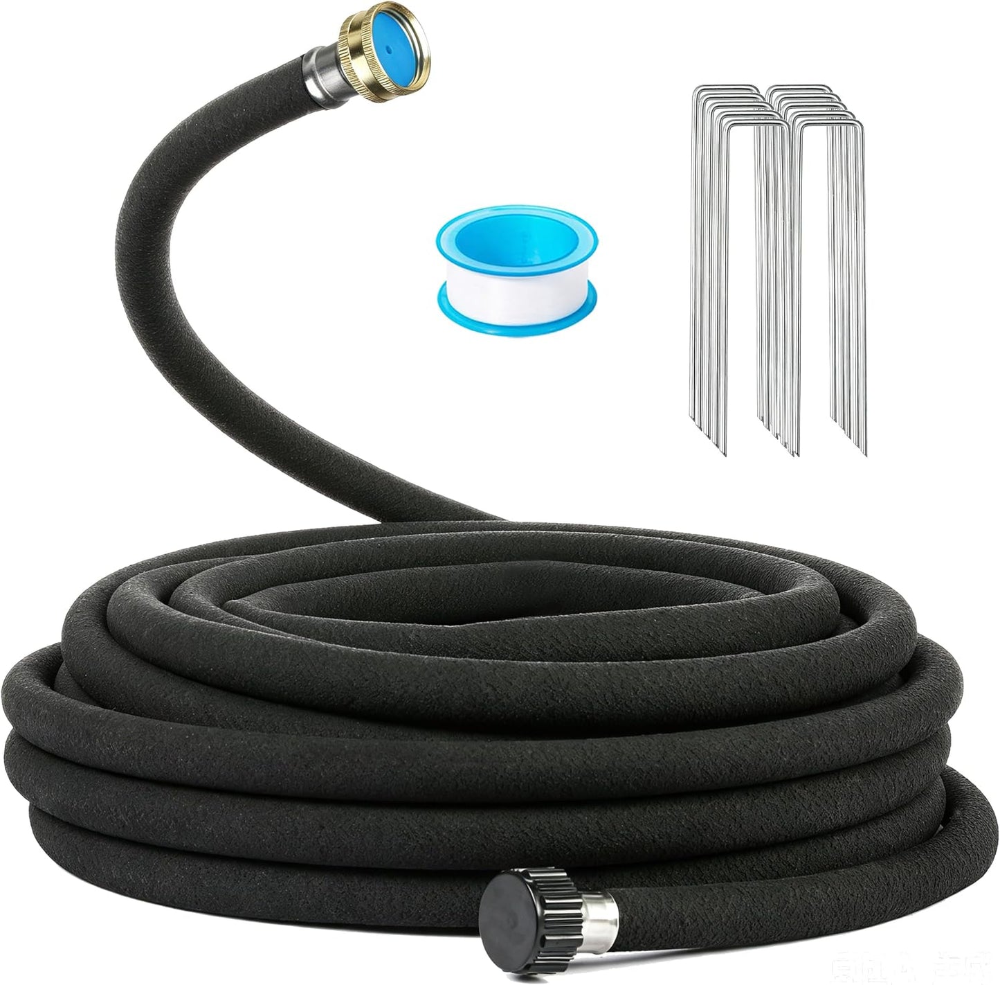 Soaker Hose 5/8" 75FT 1 Pack Garden Drip Hoses Aluminum Couplings