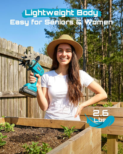 Cordless Tiller Cultivator, 20V Electric Tiller for Gardening