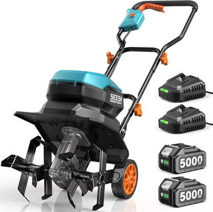 Cordless Tiller Cultivator, 20V Electric Tiller for Gardening