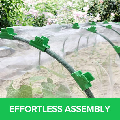 Greenhouse Hoops Grow Tunnel 6 Sets of 8FT Long Garden Hoops with Plant Covers Freeze Protection Kit 10Ft x 30Ft Floating Row Cover