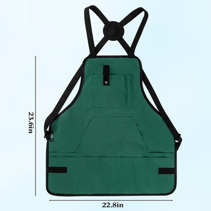 Gardening Apron, Garden Apron for Women with Pockets, Waterproof 600D Heavy Duty Cross Back Work Tool Aprons for Men Gardeners Painting