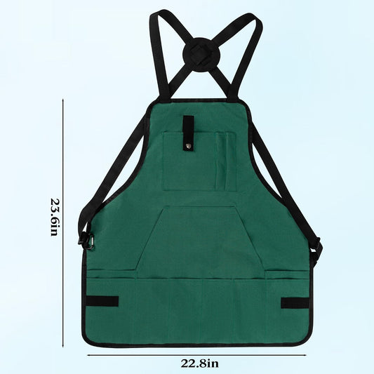 Gardening Apron, Garden Apron for Women with Pockets, Waterproof 600D Heavy Duty Cross Back Work Tool Aprons for Men Gardeners Painting