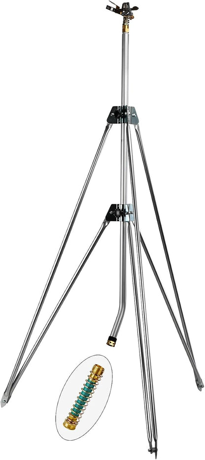 Impact Water Sprinkler 300005 on Tripod Stand, Telescopic with Long Range to 80 ft Diameter Coverage