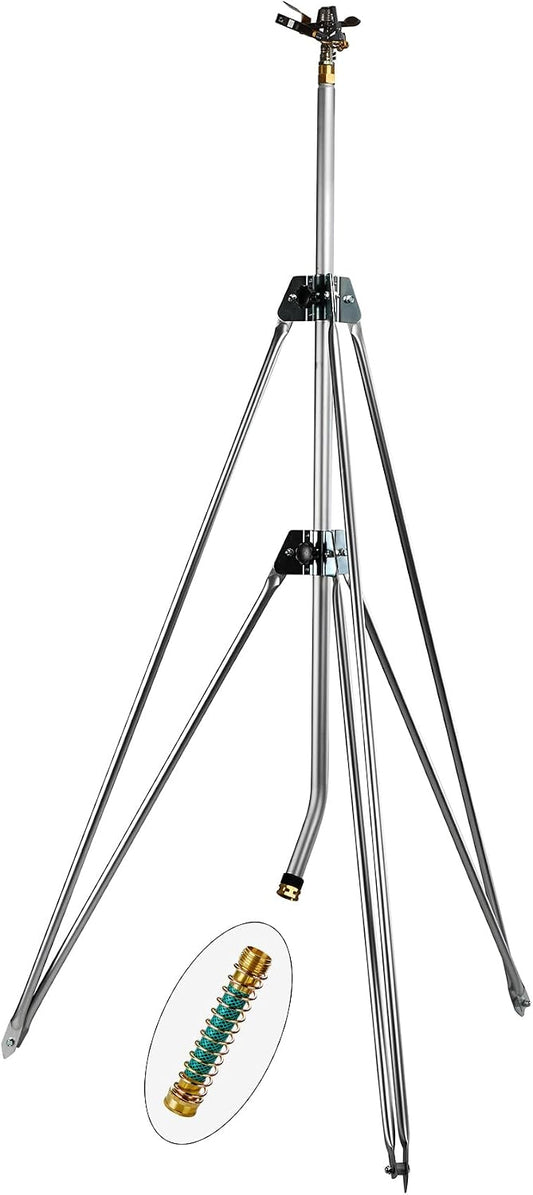 Impact Water Sprinkler 300005 on Tripod Stand, Telescopic with Long Range to 80 ft Diameter Coverage