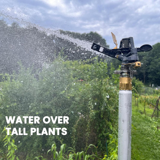 Impact Water Sprinkler 300005 on Tripod Stand, Telescopic with Long Range to 80 ft Diameter Coverage