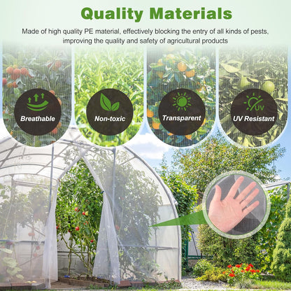 Garden Netting Pest Barrier, 10 X 50FT Insect Netting for Garden Raised Beds, Garden Mesh Netting Bug Netting Row Cover for Vegetables, Fruit Trees, Blueberry Bushes