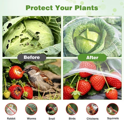 Garden Netting Pest Barrier, 10 X 50FT Insect Netting for Garden Raised Beds, Garden Mesh Netting Bug Netting Row Cover for Vegetables, Fruit Trees, Blueberry Bushes