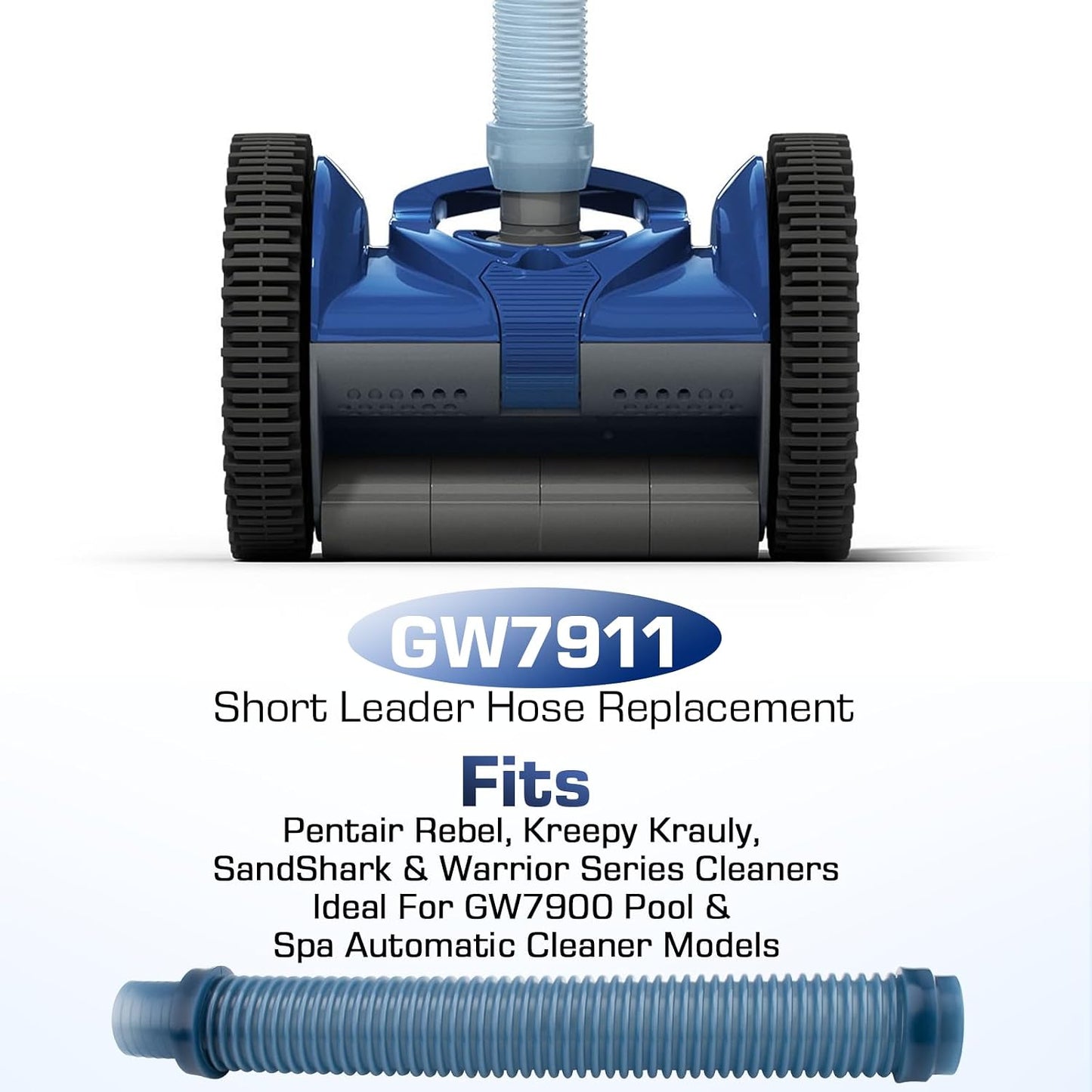 GW7911 Short Leader Hose for Kreepy Krauly SandShark Pool Vacuum Cleaner