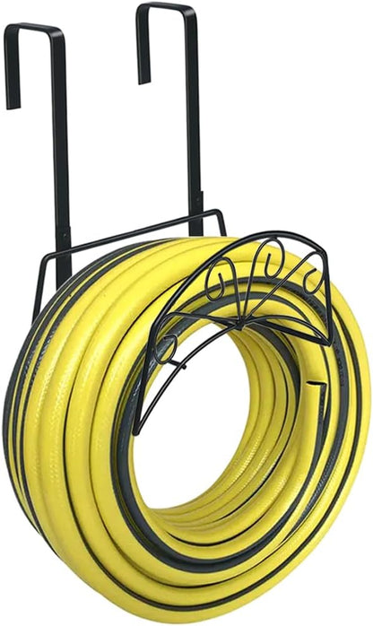 Garden Hose Holder, Water Hose Holder,Sturdy Hose Reel Holds, Metal Water Hose Stand for Outside -Wall Mount Or Hanger (Black)