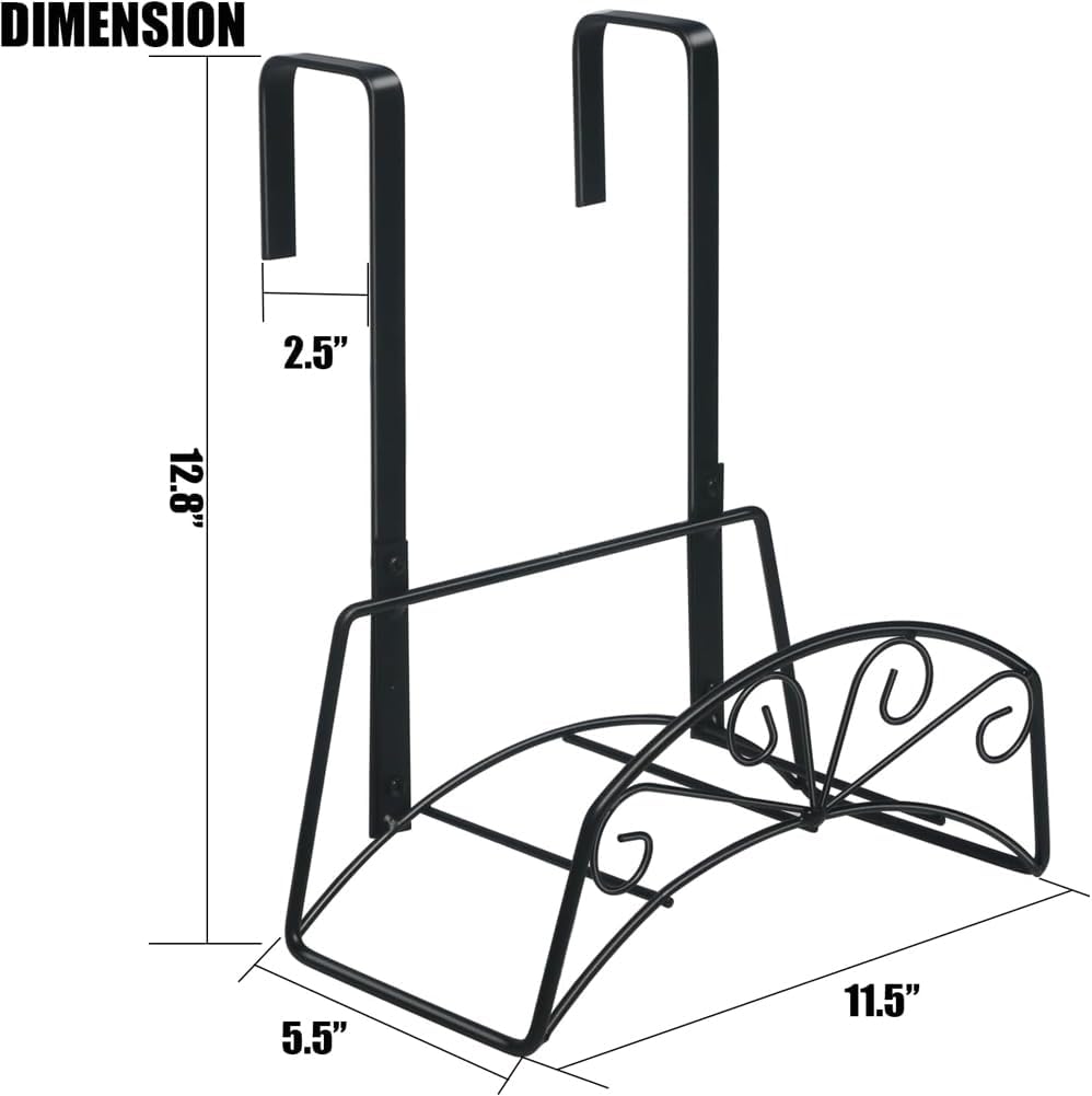 Garden Hose Holder, Water Hose Holder,Sturdy Hose Reel Holds, Metal Water Hose Stand for Outside -Wall Mount Or Hanger (Black)