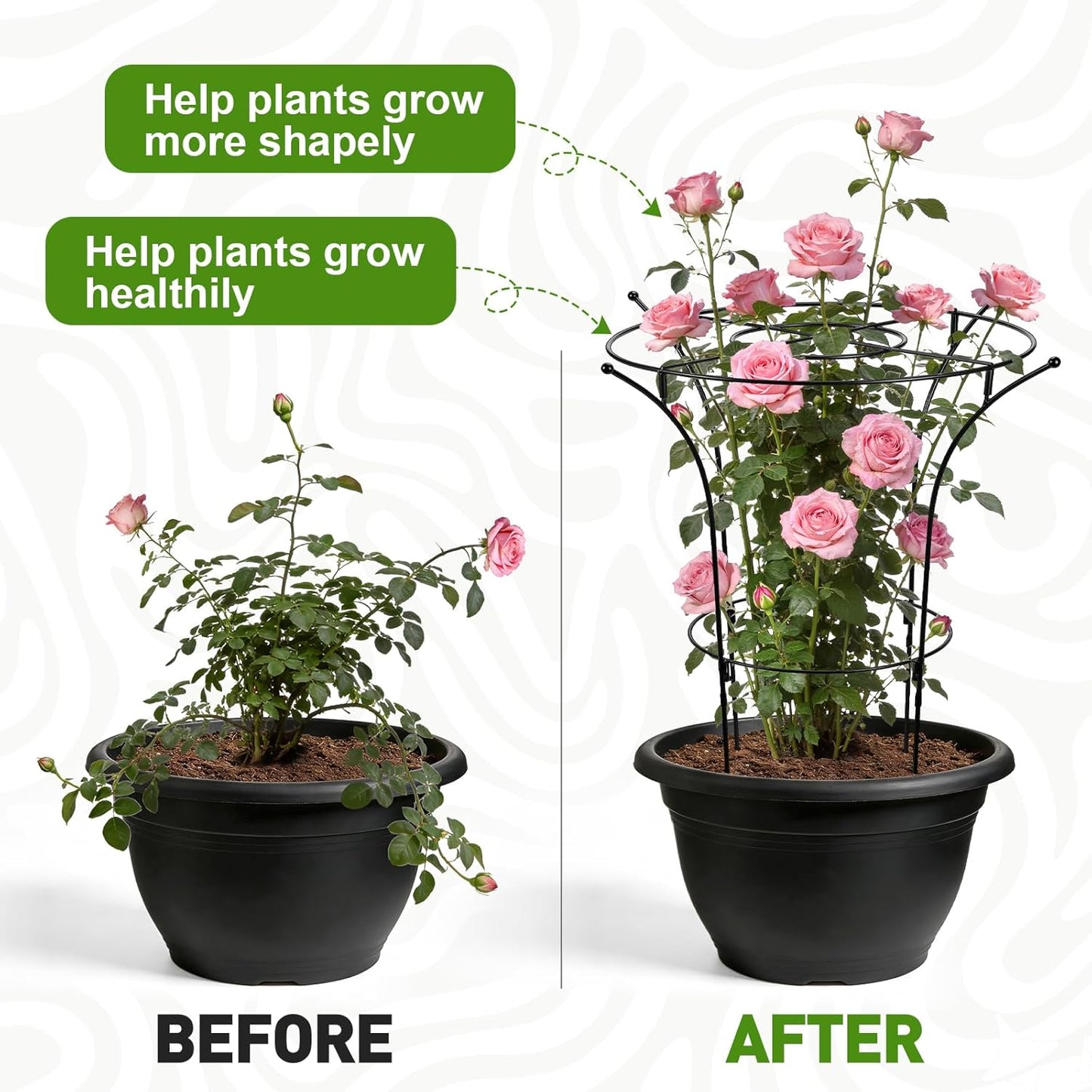 2 Pack Metal Peony Plant Support Cage, 32.2 x 19.2 Inch with Wide Top Ring