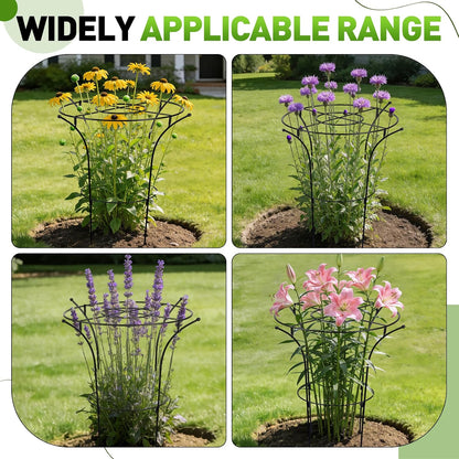 2 Pack Metal Peony Plant Support Cage, 32.2 x 19.2 Inch with Wide Top Ring