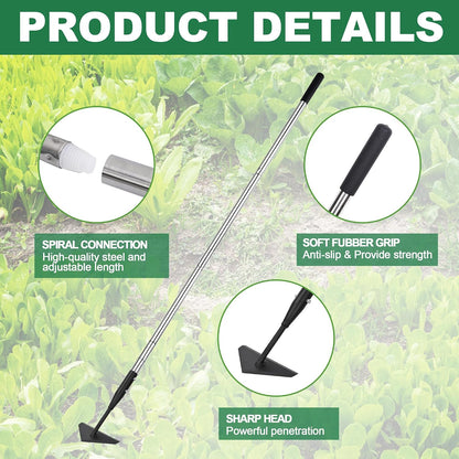 Triangle Garden Hoe, Carbon Steel Push-Pull Weeding Tool