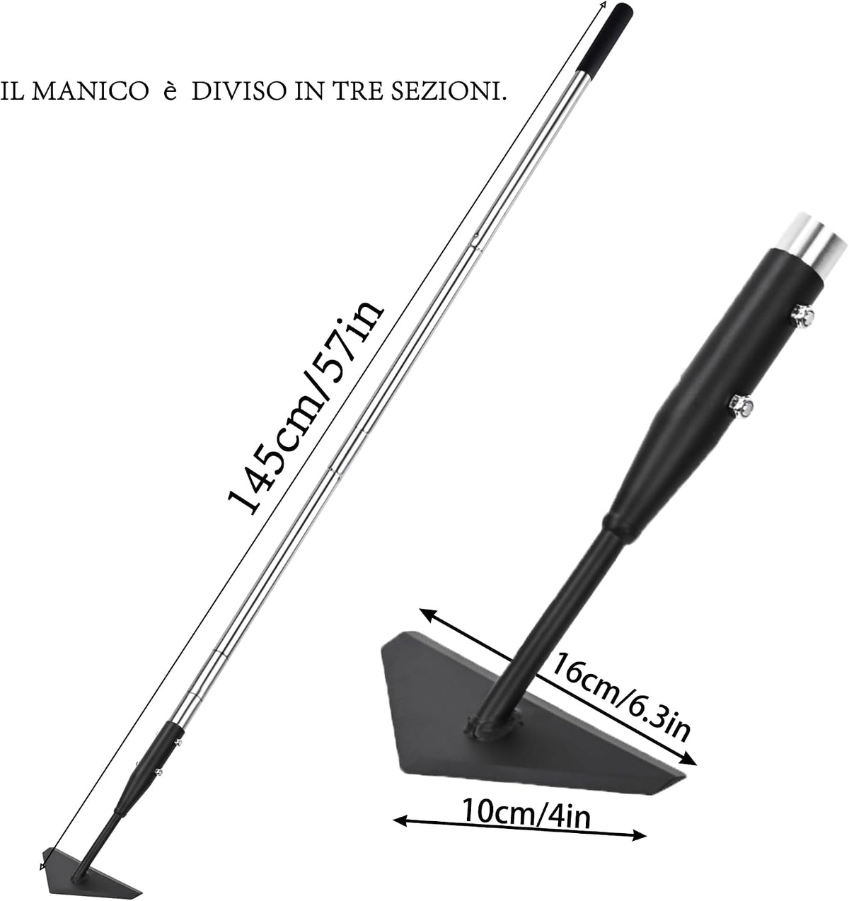 Triangle Garden Hoe, Carbon Steel Push-Pull Weeding Tool