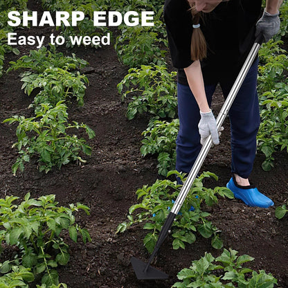 Triangle Garden Hoe, Carbon Steel Push-Pull Weeding Tool