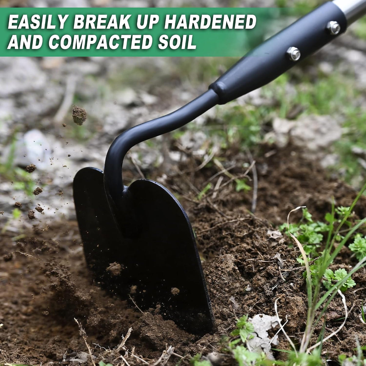 Triangle Garden Hoe, Carbon Steel Push-Pull Weeding Tool
