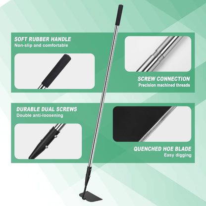 Triangle Garden Hoe, Carbon Steel Push-Pull Weeding Tool