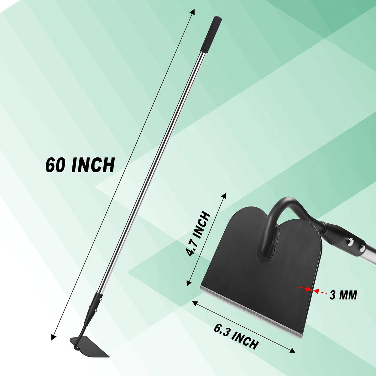 Triangle Garden Hoe, Carbon Steel Push-Pull Weeding Tool