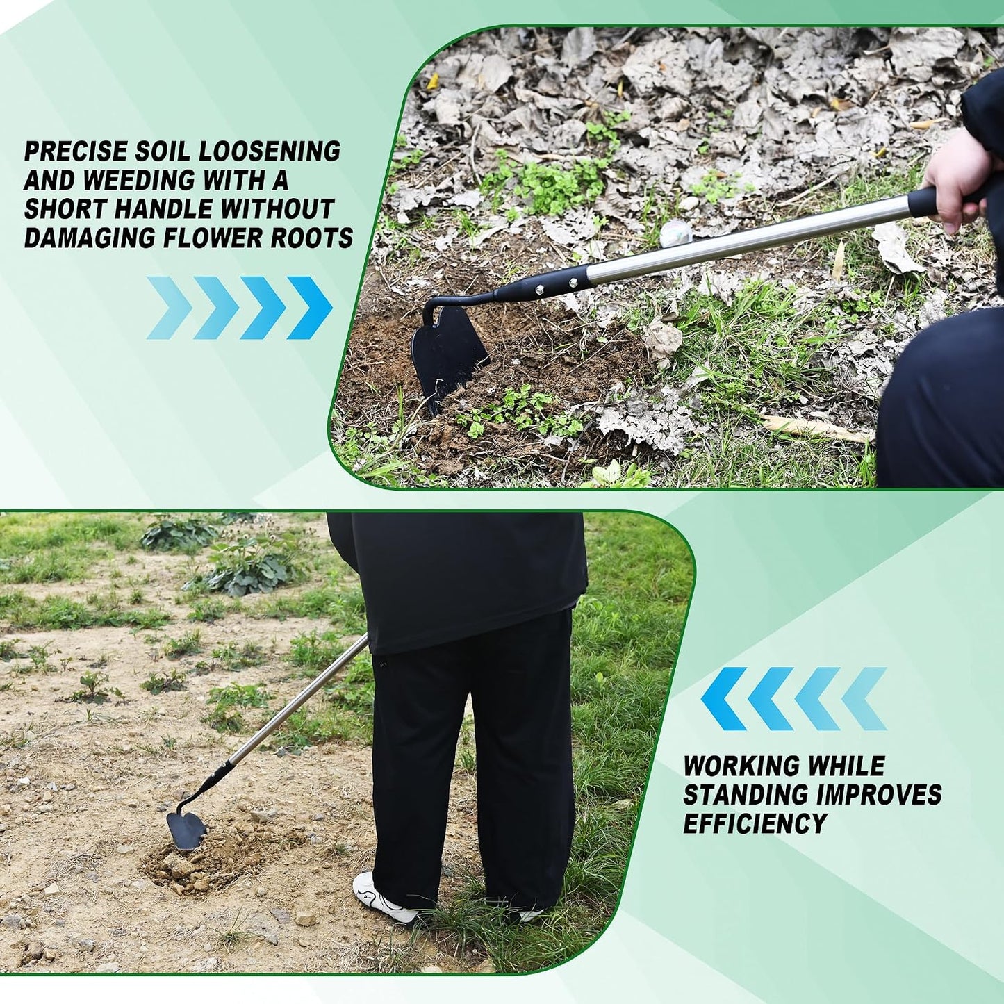 Triangle Garden Hoe, Carbon Steel Push-Pull Weeding Tool