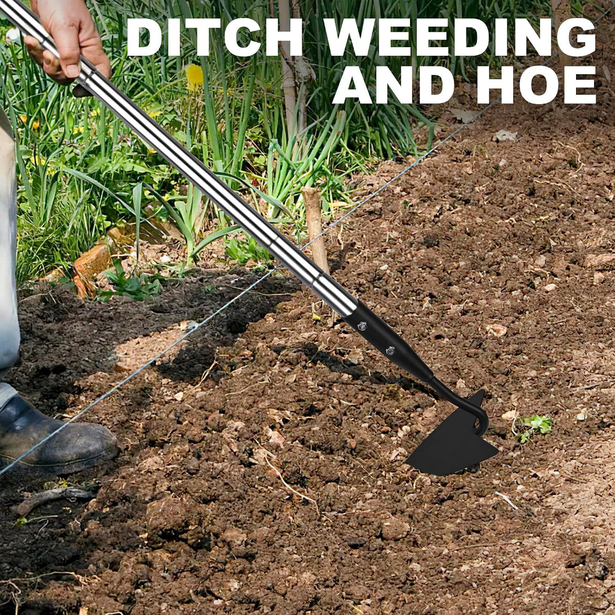 Triangle Garden Hoe, Carbon Steel Push-Pull Weeding Tool