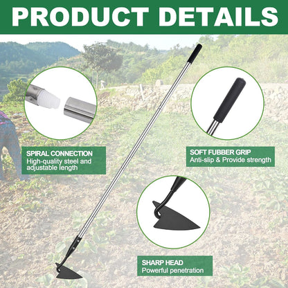 Triangle Garden Hoe, Carbon Steel Push-Pull Weeding Tool