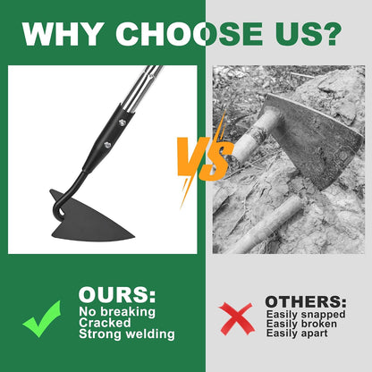 Triangle Garden Hoe, Carbon Steel Push-Pull Weeding Tool