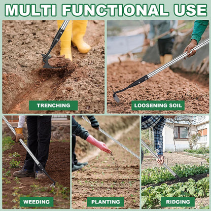 Triangle Garden Hoe, Carbon Steel Push-Pull Weeding Tool