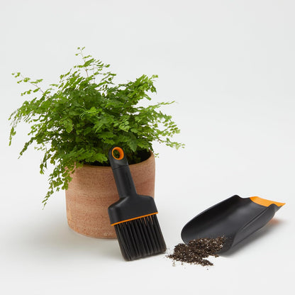 Planting Soil Scoop & Brush Set, Dual-Sided Tool for Indoor Potting