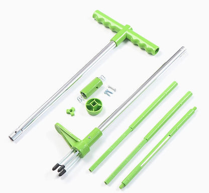 Manual Weed Puller, Stand Up Garden Weeder Tool, Long Handled Root Removal Hand Tool with 3 Stainless Steel Claws, Grass Remover for Dandelion & Weeds