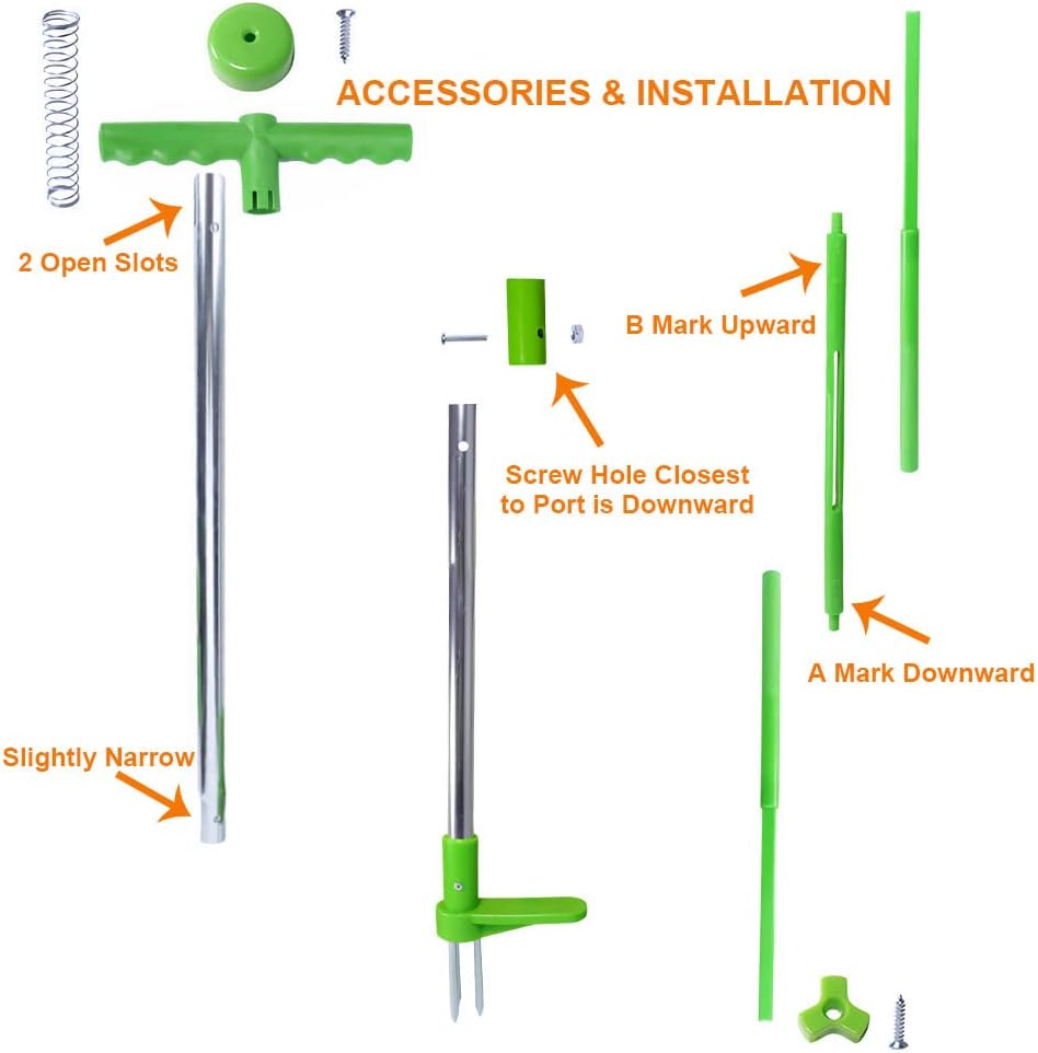 Manual Weed Puller, Stand Up Garden Weeder Tool, Long Handled Root Removal Hand Tool with 3 Stainless Steel Claws, Grass Remover for Dandelion & Weeds