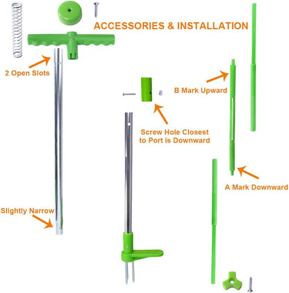 Manual Weed Puller, Stand Up Garden Weeder Tool, Long Handled Root Removal Hand Tool with 3 Stainless Steel Claws, Grass Remover for Dandelion & Weeds
