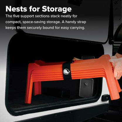 Rhino RV Sewer Hose Support Kit - Extends Over Uneven Terrain for Easy Drainage - Holds Up to 15-Feet of RV Sewer Hose - Features Nesting Design for Storage - 5 Support Sections (43072)