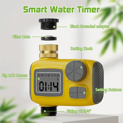 Oscillating Sprinkler with Smart Timer for Lawn and Garden Watering