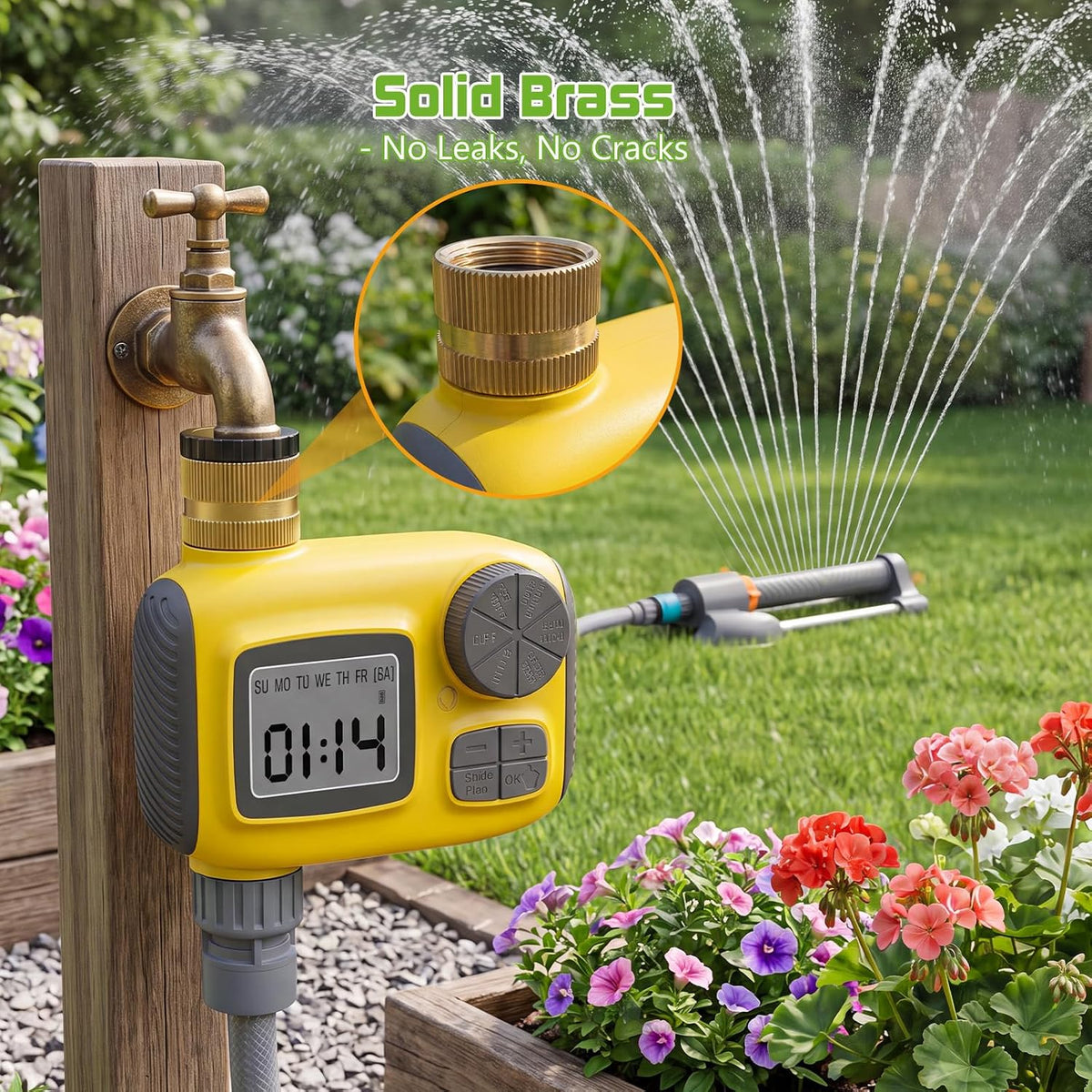 Oscillating Sprinkler with Smart Timer for Lawn and Garden Watering