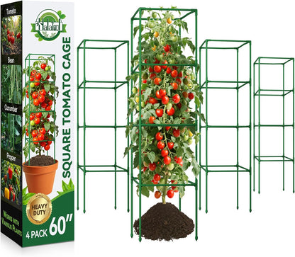4 Pack 45" Tomato Cages for Garden, Heavy Duty Adjustable Plant Support