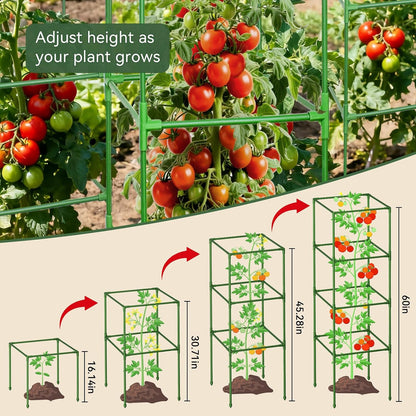 4 Pack 45" Tomato Cages for Garden, Heavy Duty Adjustable Plant Support