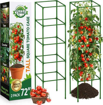 4 Pack 45" Tomato Cages for Garden, Heavy Duty Adjustable Plant Support