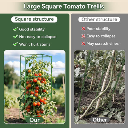 4 Pack 45" Tomato Cages for Garden, Heavy Duty Adjustable Plant Support