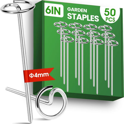 120pcs Landscape Staples, Weed Barrier Fabric Stakes, Garden Pins 6 Inch