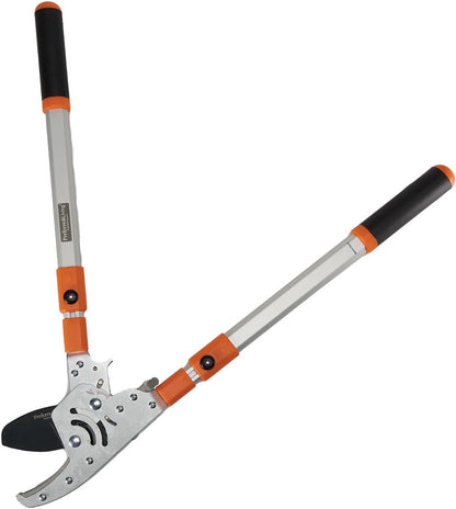 Ratcheting Loppers - Heavy Duty SK Carbon Steel Anvil - Telescoping - Cuts Up to 2 Inches - Ergonomic Grip - Black