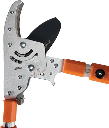 Ratcheting Loppers - Heavy Duty SK Carbon Steel Anvil - Telescoping - Cuts Up to 2 Inches - Ergonomic Grip - Black