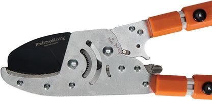 Ratcheting Loppers - Heavy Duty SK Carbon Steel Anvil - Telescoping - Cuts Up to 2 Inches - Ergonomic Grip - Black