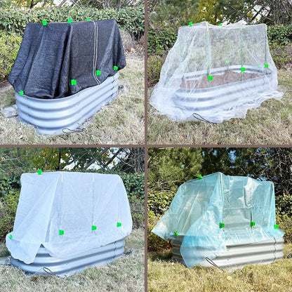 Metal Greenhouse Hoops Set for Raised Beds，21.2'' x 31.1'' Green Garden Hoops with Metal connectors,ABS Clip（Stainless Steel Spring） for Row Cover, DIY Grow Tunnel，5 Sets.
